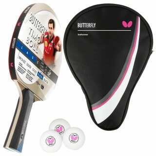 Butterfly 1x Timo Boll Platin 85026 Tischtennisschläger + Tischtennishülle Drive Case + 3 x 3*** 40+ Tischtennisbälle
