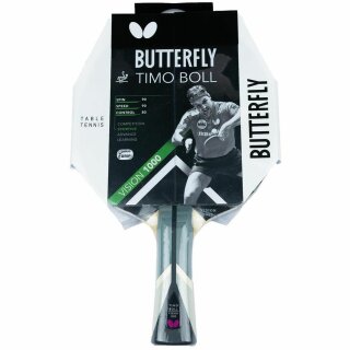 Butterfly 1x Timo Boll Vision 1000 Tischtennisschläger + Tischtennishülle Drive Case + 3x 40+ 3*** Tischtennisbälle