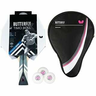 Butterfly 1x Timo Boll Vision 2000 Tischtennisschläger + Tischtennishülle Drive Case + 3x 40+ 3*** Tischtennisbälle