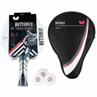 Butterfly 1x Timo Boll Vision 3000 Tischtennisschläger + Tischtennishülle Drive Case + 3x 40+ 3*** Tischtennisbälle