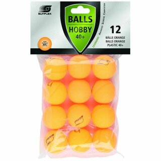 Sunflex 12x Tischtennisbälle 40+ Hobby orange
