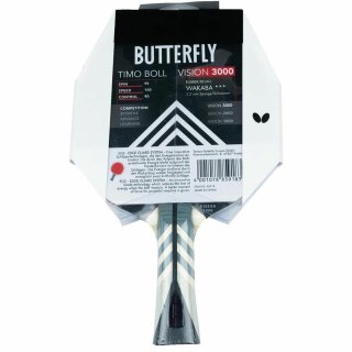 Butterfly 2x Timo Boll Vision 3000 Tischtennisschläger + 2x Tischtennishülle Drive Case II