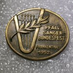 Brosche / Anstecknadel - Pfälzisches Sänger Bundesfest in Frankenthal 1952