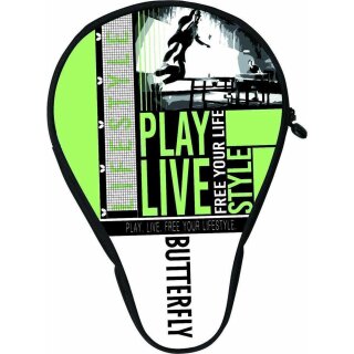 Butterfly Drive Midi Tischtennisschläger + Tischtennishülle Free your Lifestyle + 6 Tischtennisbälle Training weiß