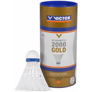 Victor 3 Badmintonbälle Shuttle 2000 weiß