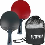 Butterfly Timo Boll Titanium 2 x Tischtennisschläger + Sport Bag + 2 x 3*** ITTF R40+ Tischtennisbälle