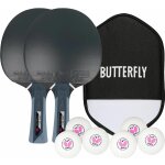 Butterfly Timo Boll Titanium 2 x Tischtennisschläger + Tischtennishülle Cell Case II + 2 x 3*** ITTF R40+ Tischtennisbälle