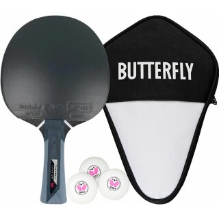 Butterfly Timo Boll Titanium Tischtennisschläger + Tischtennishülle Cell Case I + 3*** ITTF R40+ Tischtennisbälle