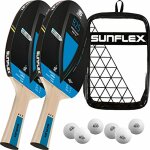 Sunflex B25 2x Tischtennisschläger + Hülle Double + 2x 3*** ITTF SX40+ TT Bälle