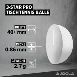 JOOLA Tischtennisbälle 3-Star Pro Ball white 12 CT