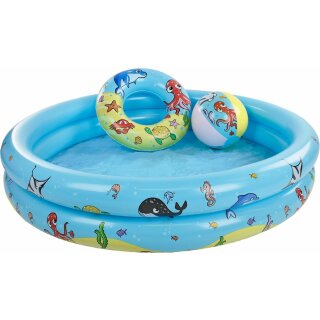 Swim Essentials Playpoolset: Swimming Pool 122 cm, Wasserball & Schwimmring 46 cm