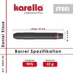 Karella Steeldart Daniel Klose, 90% Tungsten 22 g