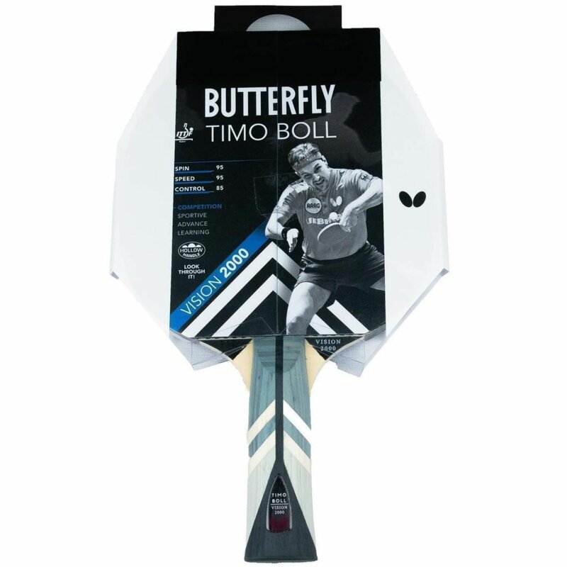 TT Hülle Butterfly Timo Boll Vision 2000 Tischtennisschläger 3 x Bälle 